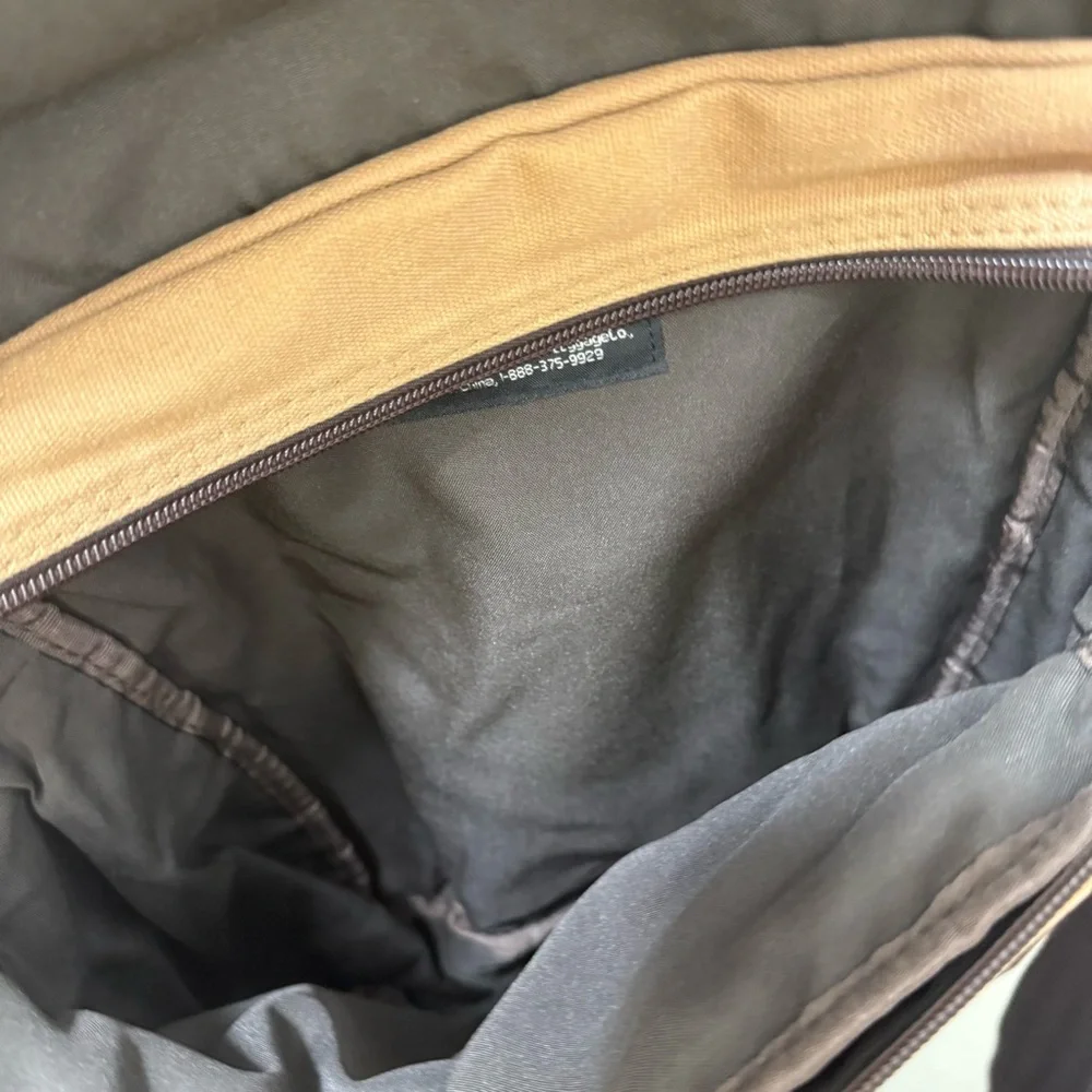 Eddie Bauer Vintage Canvas Messenger Bag Workwear Gorpcore Utility Crossbody Tan